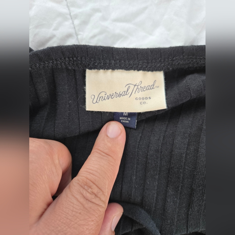 Universal Thread Black Ribbed 2 Pcs Set Size M Ma… - image 5